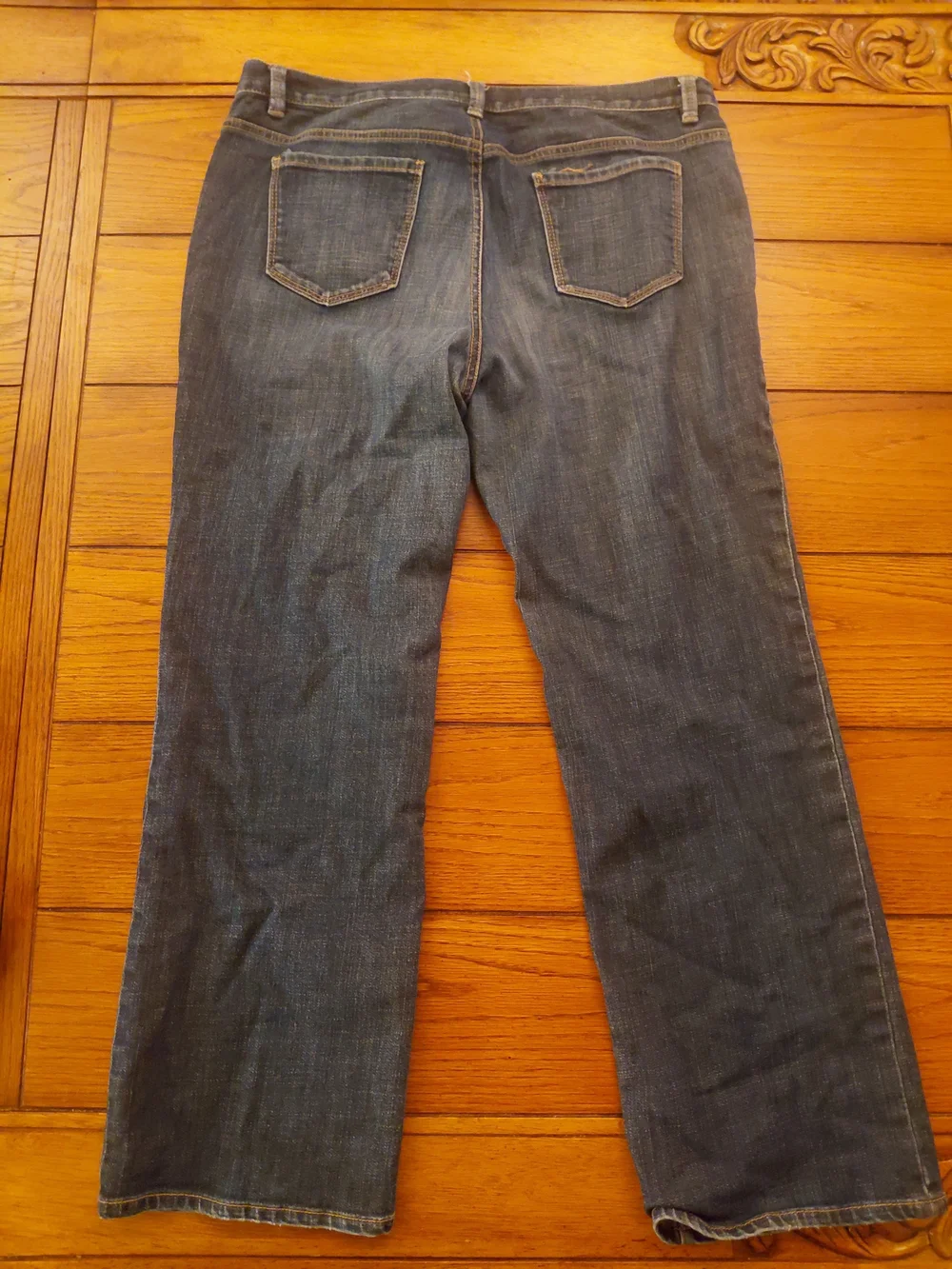Talbots Women's Boot Cut Jeans in Dark Blue Denim